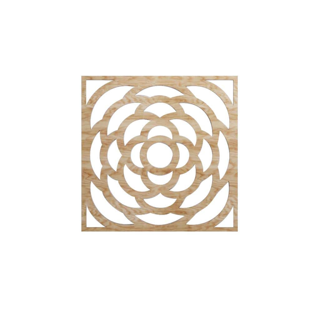Ekena Millwork 15-3/8 in. x 15-3/8 in. x 1/4 in. Red Oak Medium Edinburg Decorative Fretwork Wood Wall Panels (20-Pack) (1)