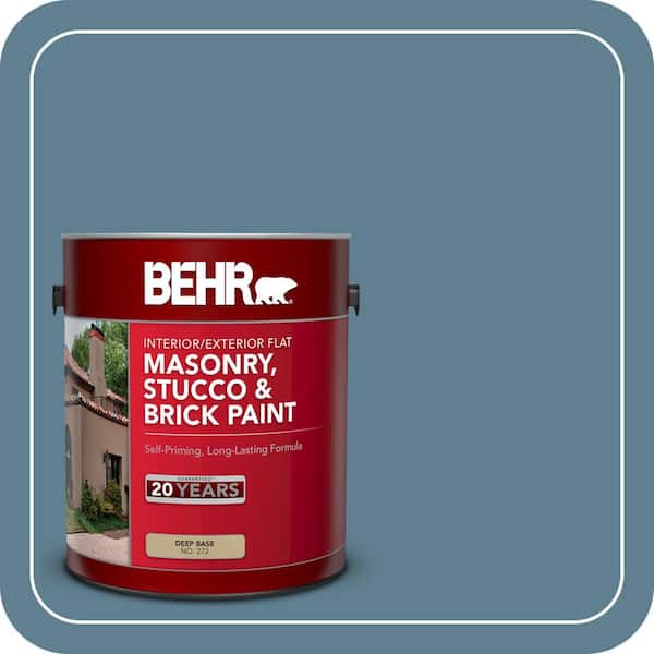 BEHR 1 gal. #BXC-36 Aegean Blue Flat Interior/Exterior Masonry, Stucco and Brick Paint (2)
