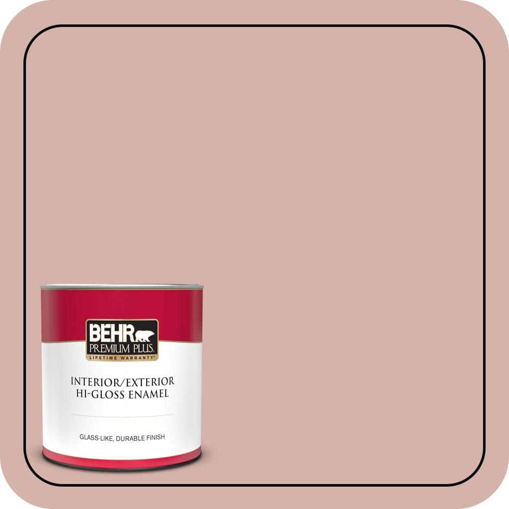 BEHR PREMIUM PLUS 1 qt. #S170-3 Castilian Pink Hi-Gloss Enamel Interior/Exterior Paint & Primer
