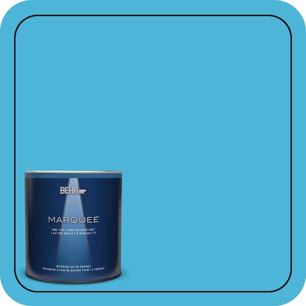 BEHR MARQUEE 1 qt. #P490-4 Aztec Sky Satin Enamel Interior Paint & Primer (2)
