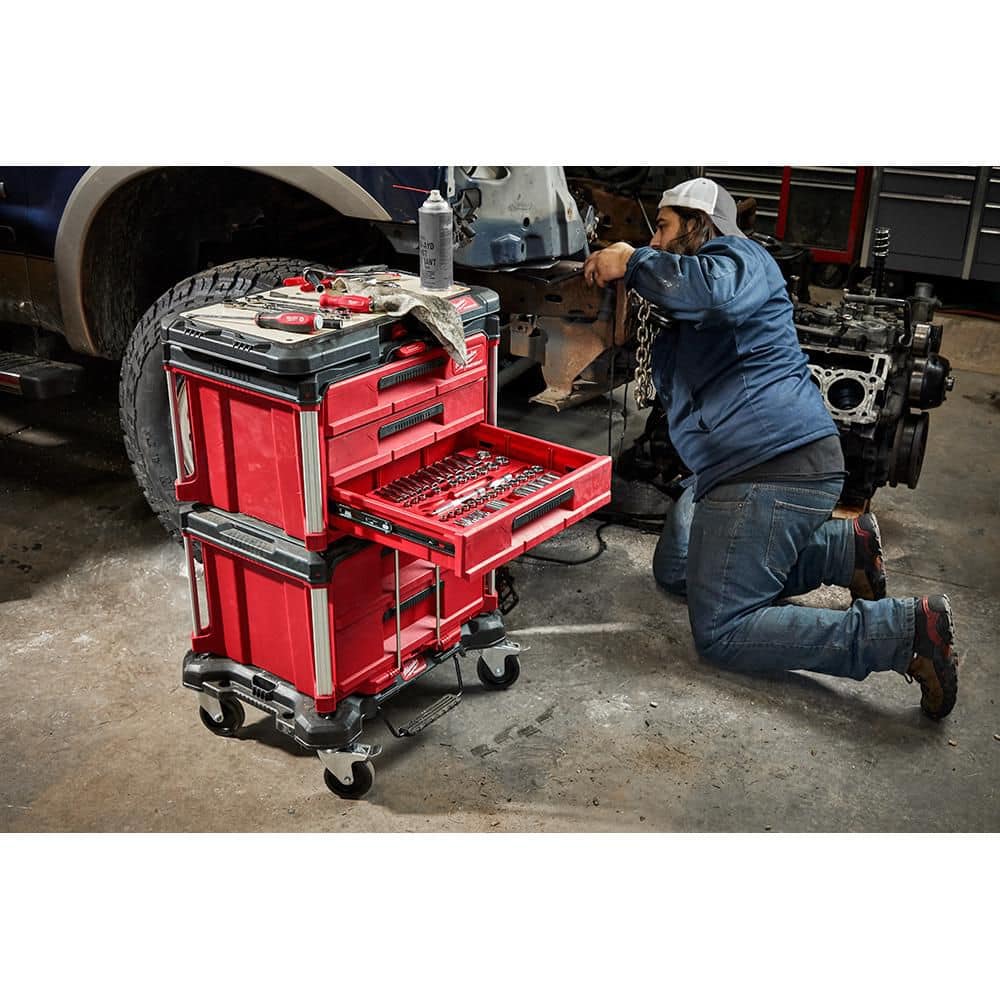 Milwaukee PACKOUT Dolly 24 in. x 18 in. Black Multi-Purpose Utility Tool Cart (4)