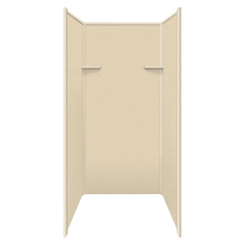 Transolid Studio 36 in. W x 72 in. H x 36 in. D 3-Piece Glue Up Alcove Shower Wall Surrounds in Sea Shore (1)