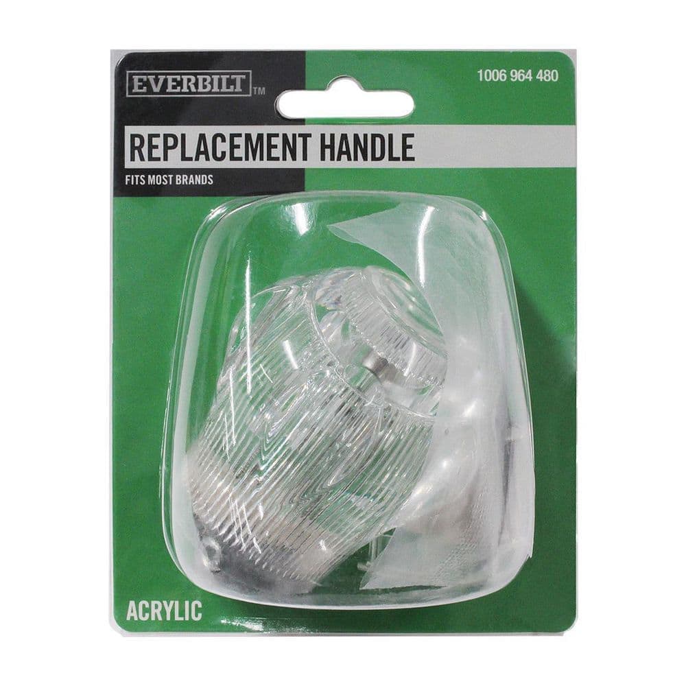 Everbilt Universal  Faucet Handle Replacement with Round Knob Design in Clear Finish (2)