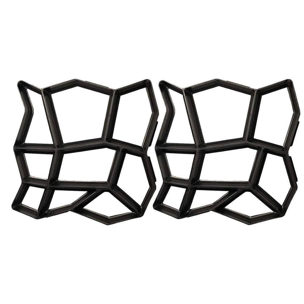 KIWDZFU 16.9 x 16.9 x 1.6 Inch Concrete Walk Maker Path Mate Stone Molds Stepping Stone Paver 2-Pack (1)