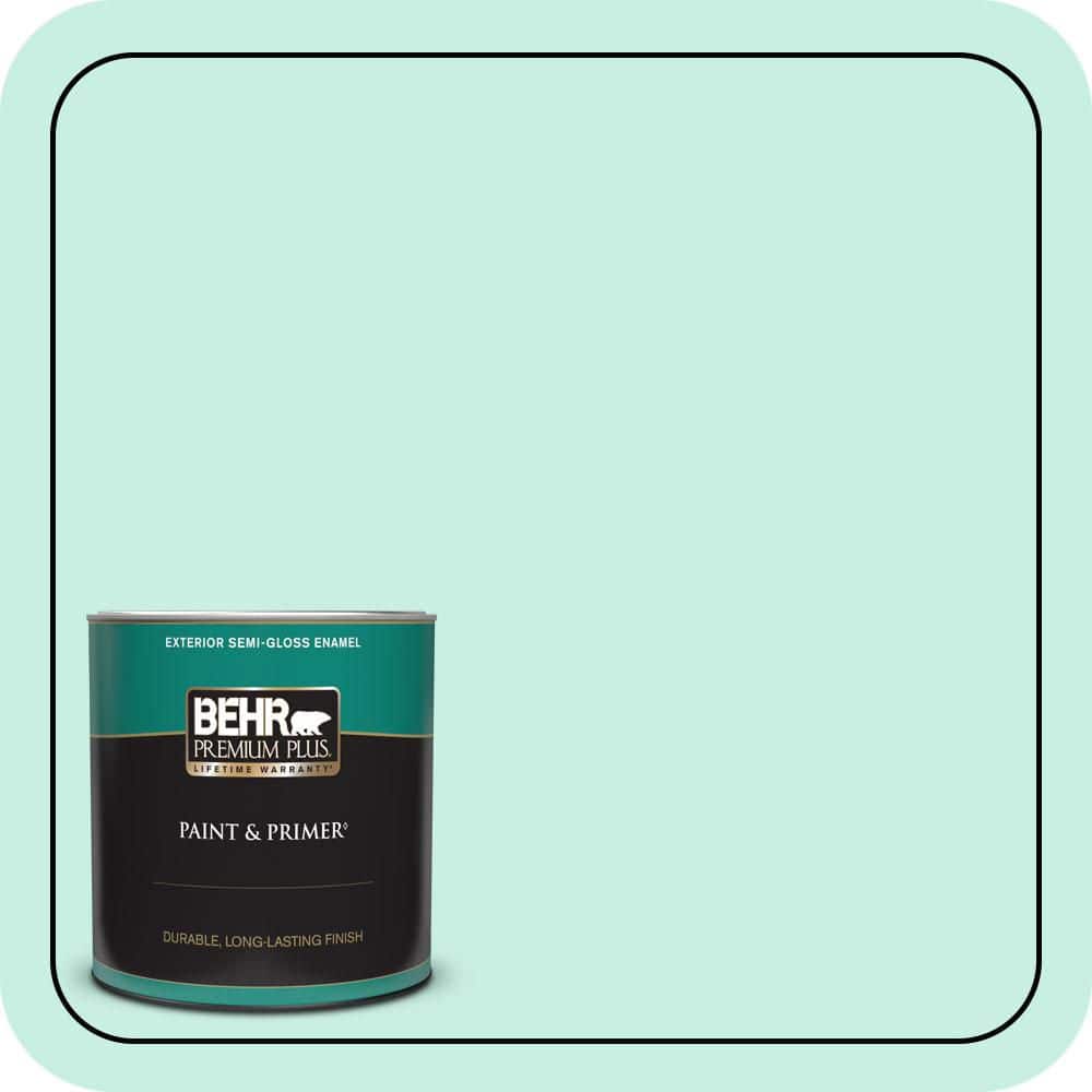 BEHR PREMIUM PLUS 1 qt. #P430-1 Summer House Semi-Gloss Enamel Exterior Paint & Primer