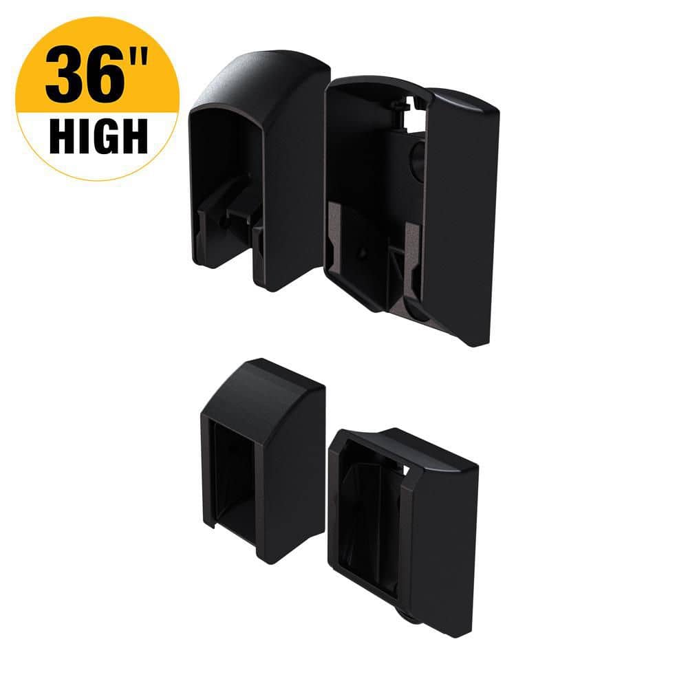 PEAK Aluminum Railing 3 in. H x 2 in. W Matte Black Aluminum Deck Railing Stair Bracket for 36 in. High System (1)