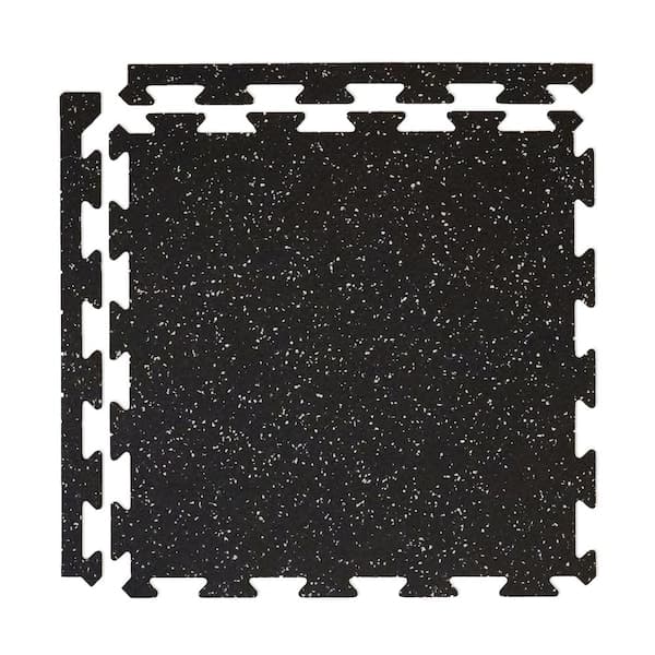 Survivor SportFloor Eco-Lock Isometric Grey 24 in x 24 in x .3 in. Rubber Gym/Weight Room Flooring Tiles (17.4 sq. ft.) (4-Pack)