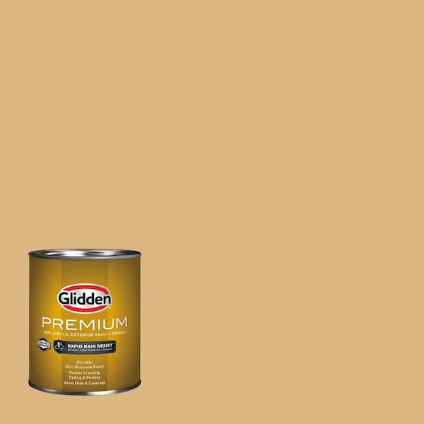 Glidden Premium 1 qt. Honey Bunny PPG1090-3 Satin Exterior Latex Paint (2)