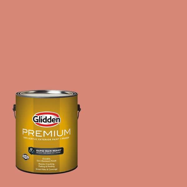 Glidden Premium 1 gal. PPG1191-5 Freckles Satin Exterior Latex Paint (2)