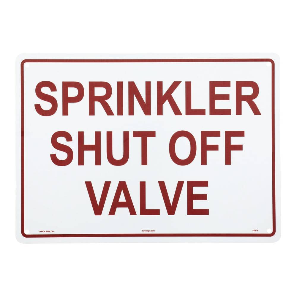 Lynch Sign 14 in. x 10 in. Sprinkler Shut Off Valve Sign Printed on More Durable, Thicker, Longer Lasting Styrene Plastic (2)