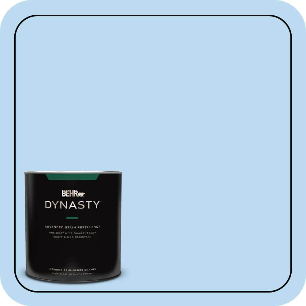 BEHR DYNASTY 1 qt. #P510-1 Greek Isles Semi-Gloss Enamel Interior Stain-Blocking Paint & Primer