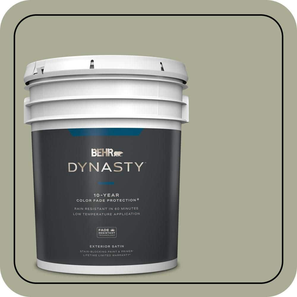 BEHR DYNASTY 5 gal. #S380-4 Bay Water Satin Enamel Exterior Stain-Blocking Paint & Primer