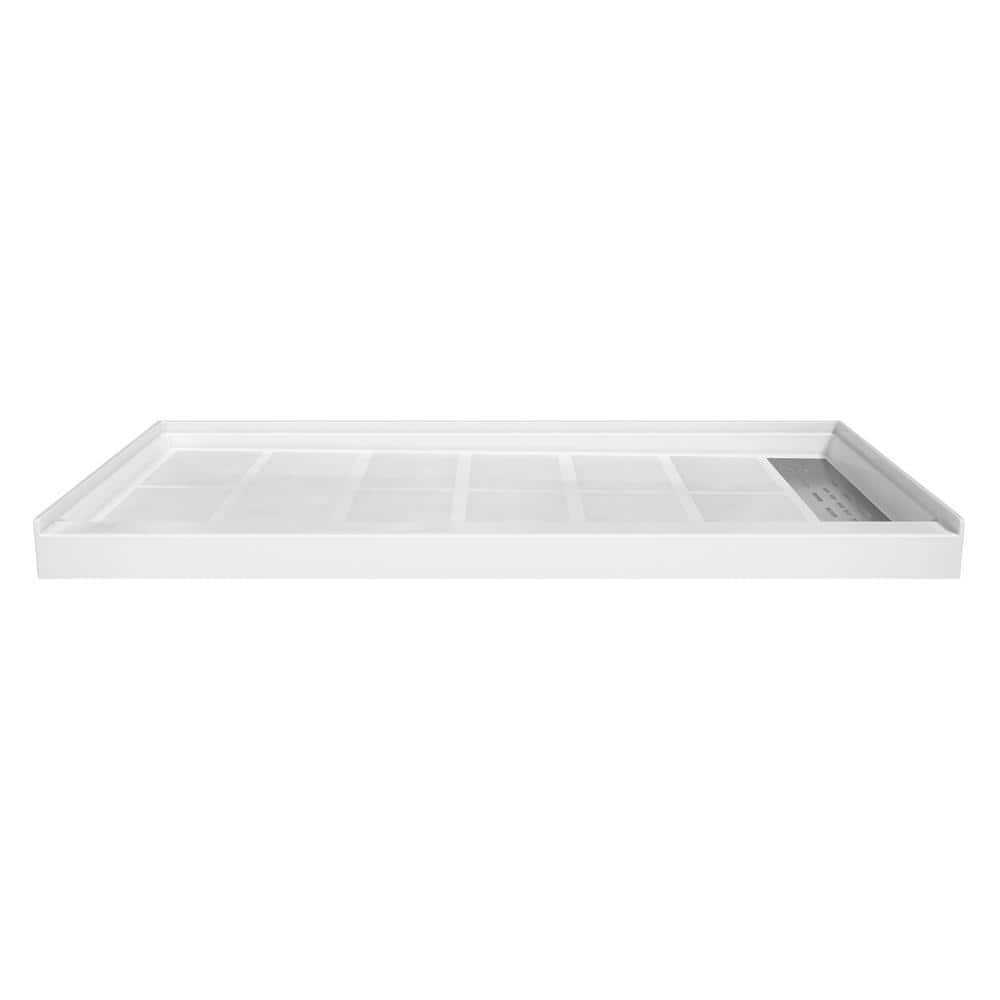 Dimakai 60 in. L 30 in. W Alcove Shower Pan Base with Drain (4)