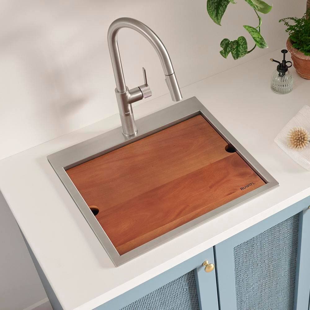 Ruvati Alto 21 in. Drop-in Topmount 16-Gauge Stainless Steel Laundry Utility Workstaion Sink (2)