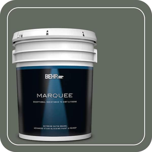 BEHR MARQUEE 5 gal. #N410-6 Pinecone Hill Satin Enamel Exterior Paint & Primer (2)