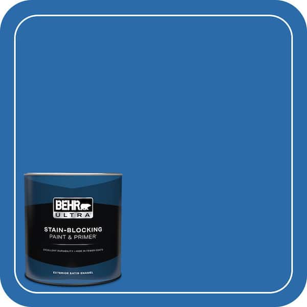 BEHR ULTRA 1 qt. #MQ4-24 Electric Blue Satin Enamel Exterior Paint & Primer (2)