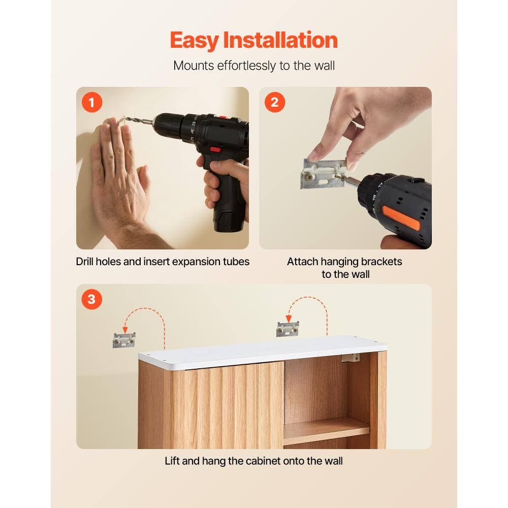 HONGGE Bathroom Wall Cabinet, Single Door with Adjustable Shelf and Open Partition, Over-the-Toilet Storage Organizer (3)