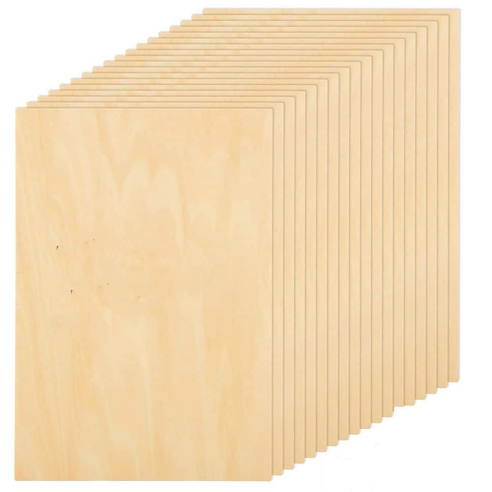 Afoxsos 1/8 in. x 16 in. x 12 ft. Basswood Project Panel - 10-Pack Unfinished Wood Sheets for Laser Cutting and Crafting (1)