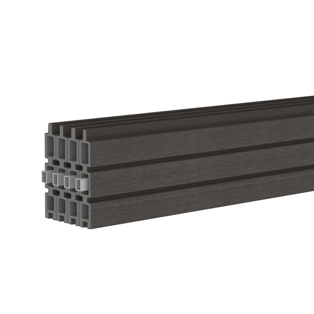 NewTechWood UltraEasy Fencing 0.83 in. x 6.3 in. x 5.7 ft. Argentinian Silver Gray Composite Fence Panel with Metal Tube (4-Pack) (1)