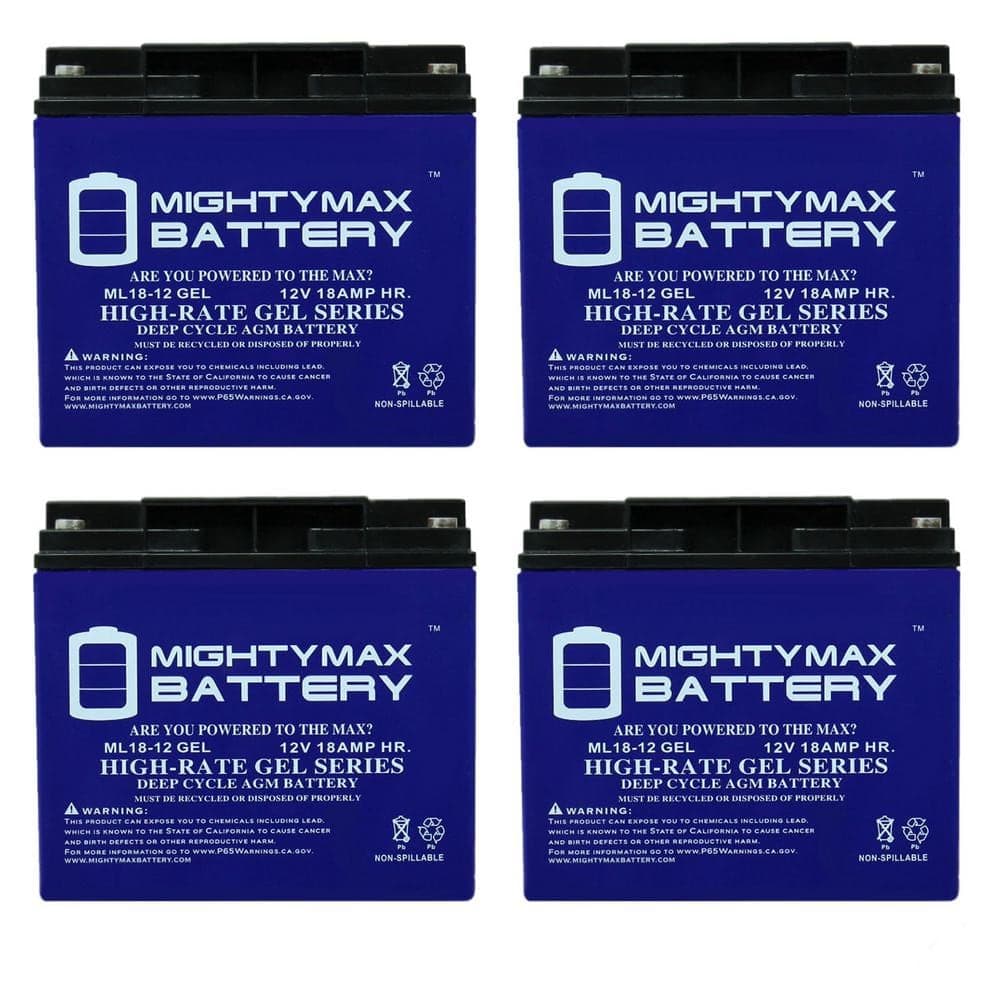 MIGHTY MAX BATTERY 12-Volt 18AH GEL Battery Replacement for Best Technologies BA-39 - 4 Pack (1)