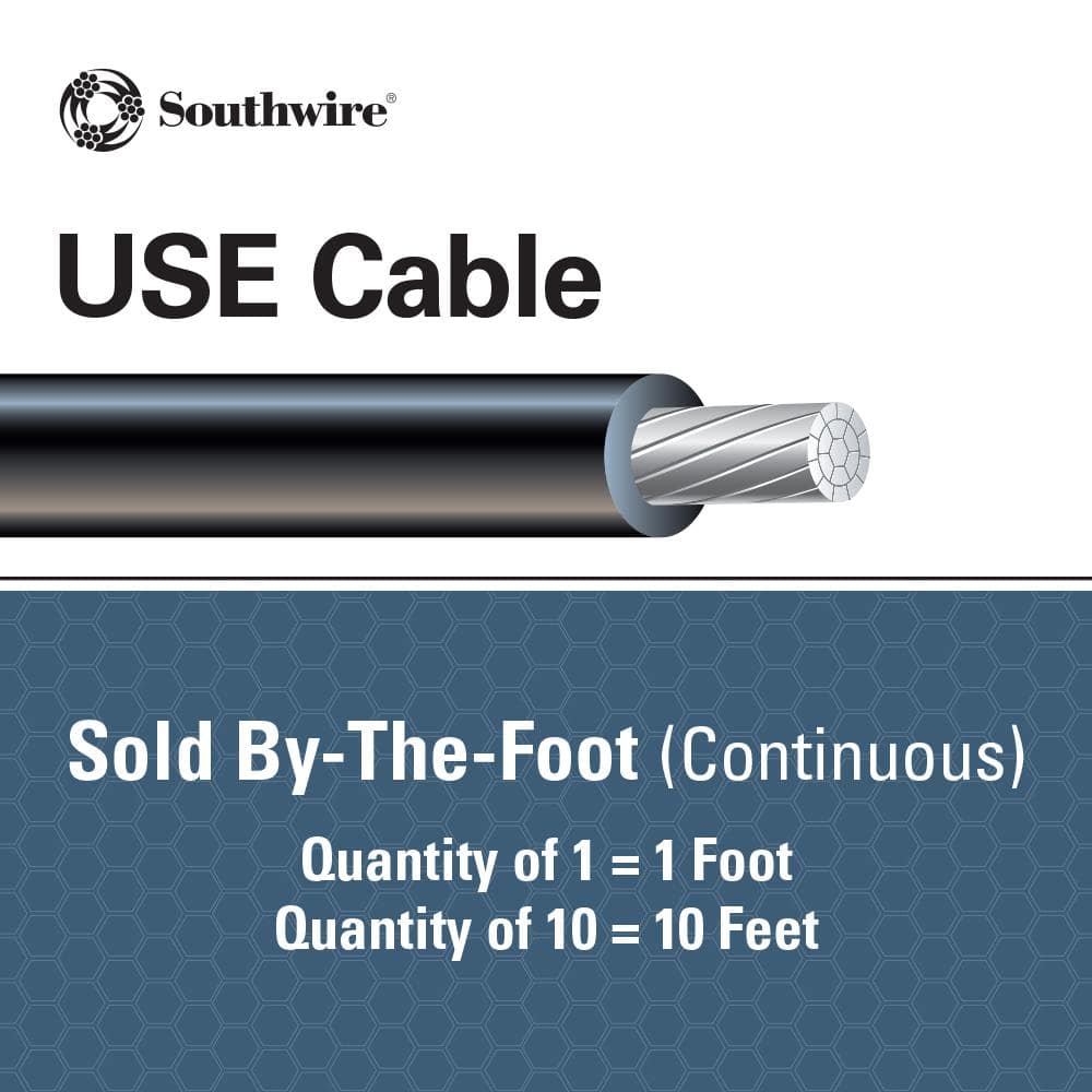 Southwire (By-the-Foot) 1 Black Stranded AL USE-2 Cable (2)