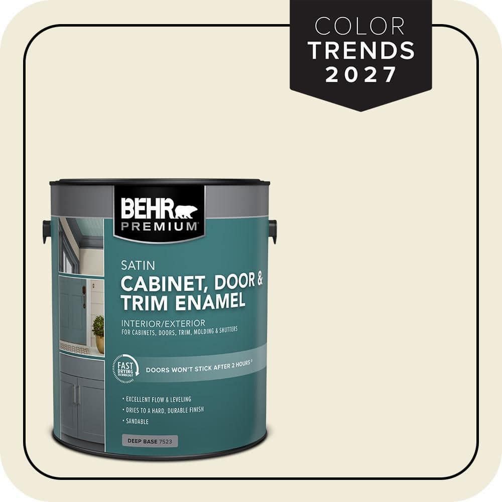 BEHR PREMIUM 1 gal. #PPU7-13 Coastal Beige Satin Enamel Interior/Exterior Cabinet, Door & Trim Paint