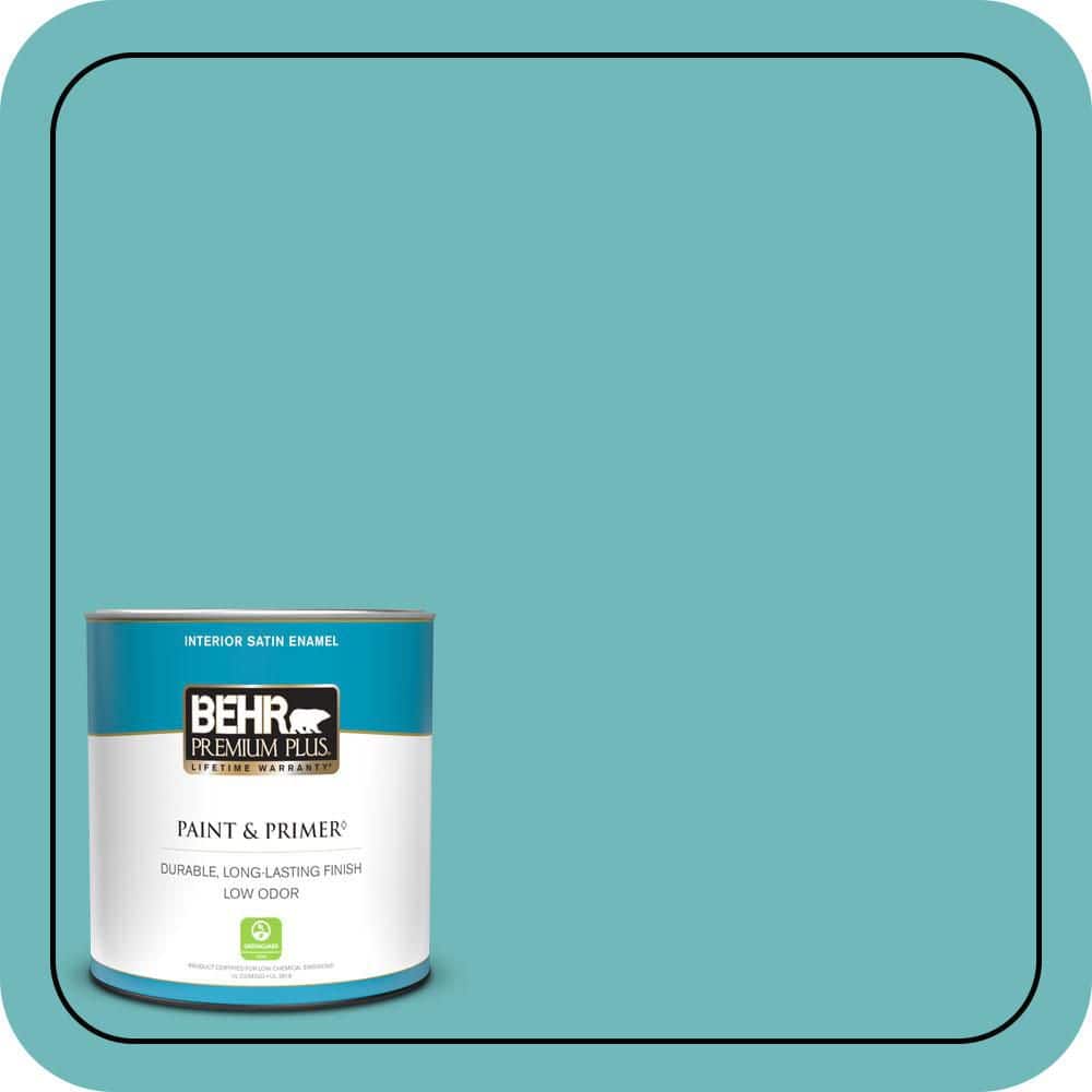 BEHR PREMIUM PLUS 1 qt. #510D-5 Surfer Satin Enamel Low Odor Interior Paint & Primer