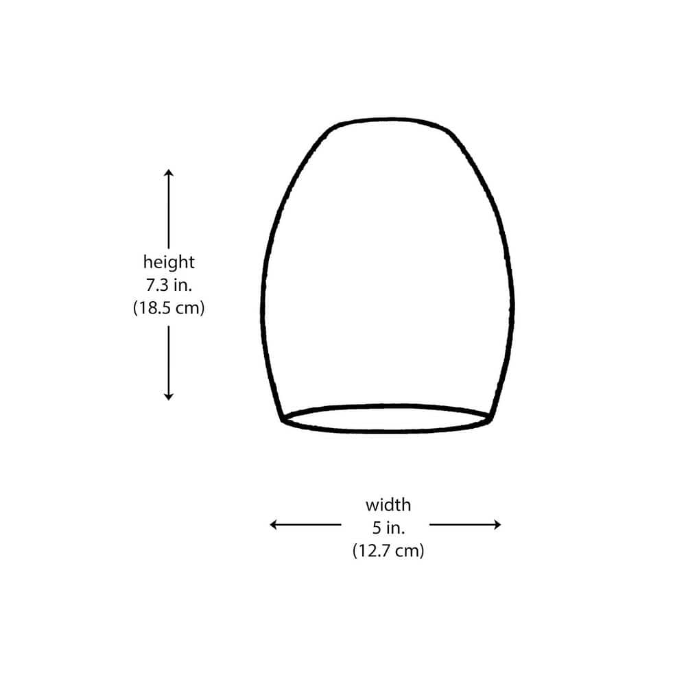 PRIVATE BRAND UNBRANDED 7.3 in. Clear Seeded Glass Elongated Oval Shaped Replacement Pendant Shade with 2.25 in. Lip Fitter (3)