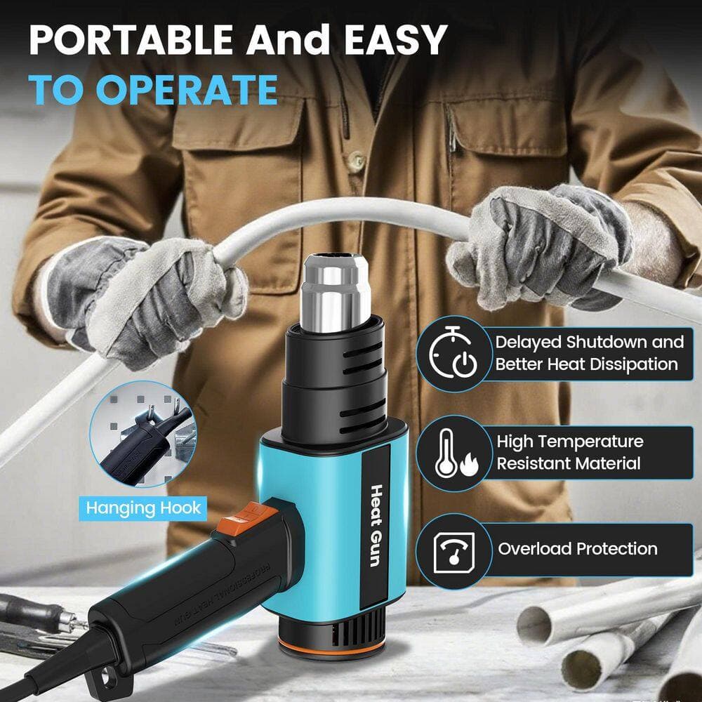 WRIGHTMASTER 1500-Watt Variable Temperature Mode Corded Heat Gun, Dual Air Flow Settings (2)