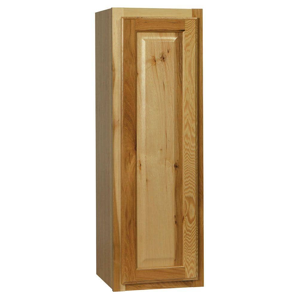 Hampton Bay Hampton 12 in. W x 12 in. D x 36 in. H Assembled Wall Kitchen Cabinet in Natural Hickory