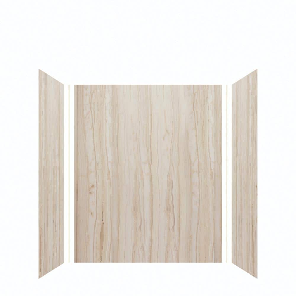 Transolid Expressions 36 in. x 60 in. x 72 in. 3-Piece Easy Up Adhesive Alcove Shower Wall Surround in Sorento (3)