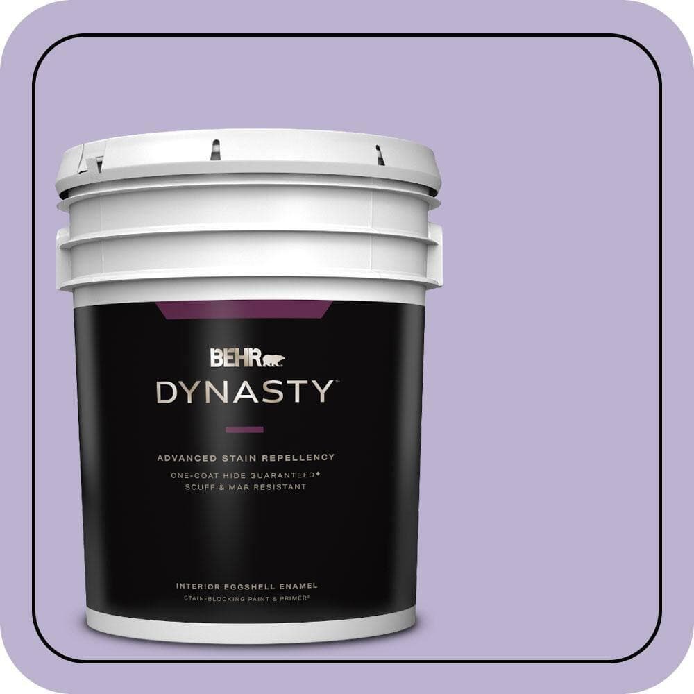 BEHR DYNASTY 5 gal. #M560-3 Grape Hyacinth Eggshell Enamel Interior Stain-Blocking Paint & Primer