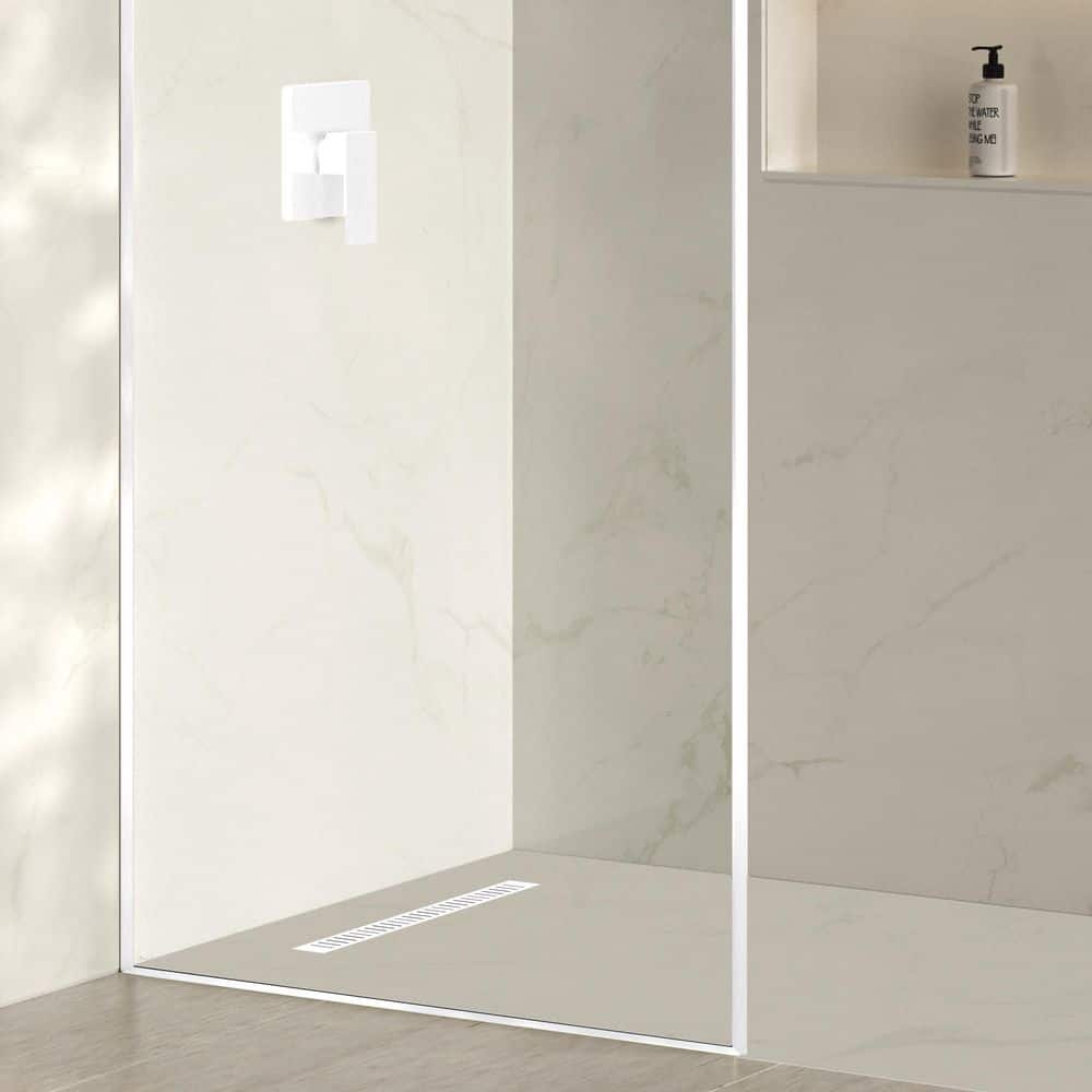 Swiss Madison Voltaire 24 in. Stainless Steel Linear Shower Drain in Matte White (3)