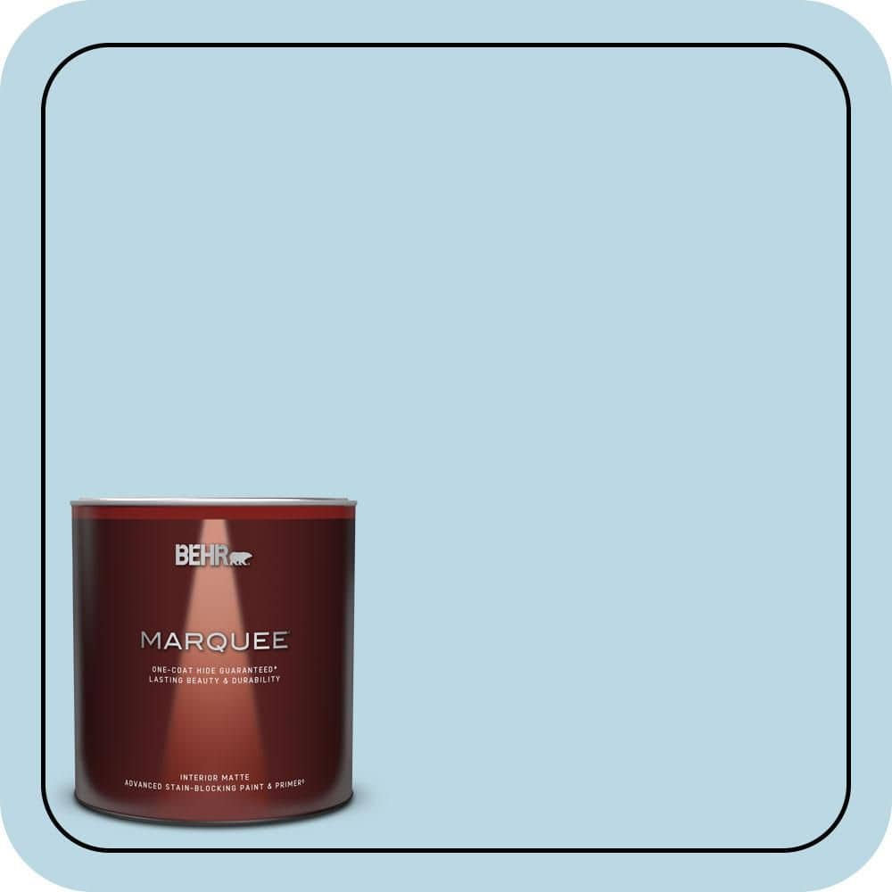 BEHR MARQUEE 1 qt. #S490-2 Glacial Stream Matte Interior Paint & Primer