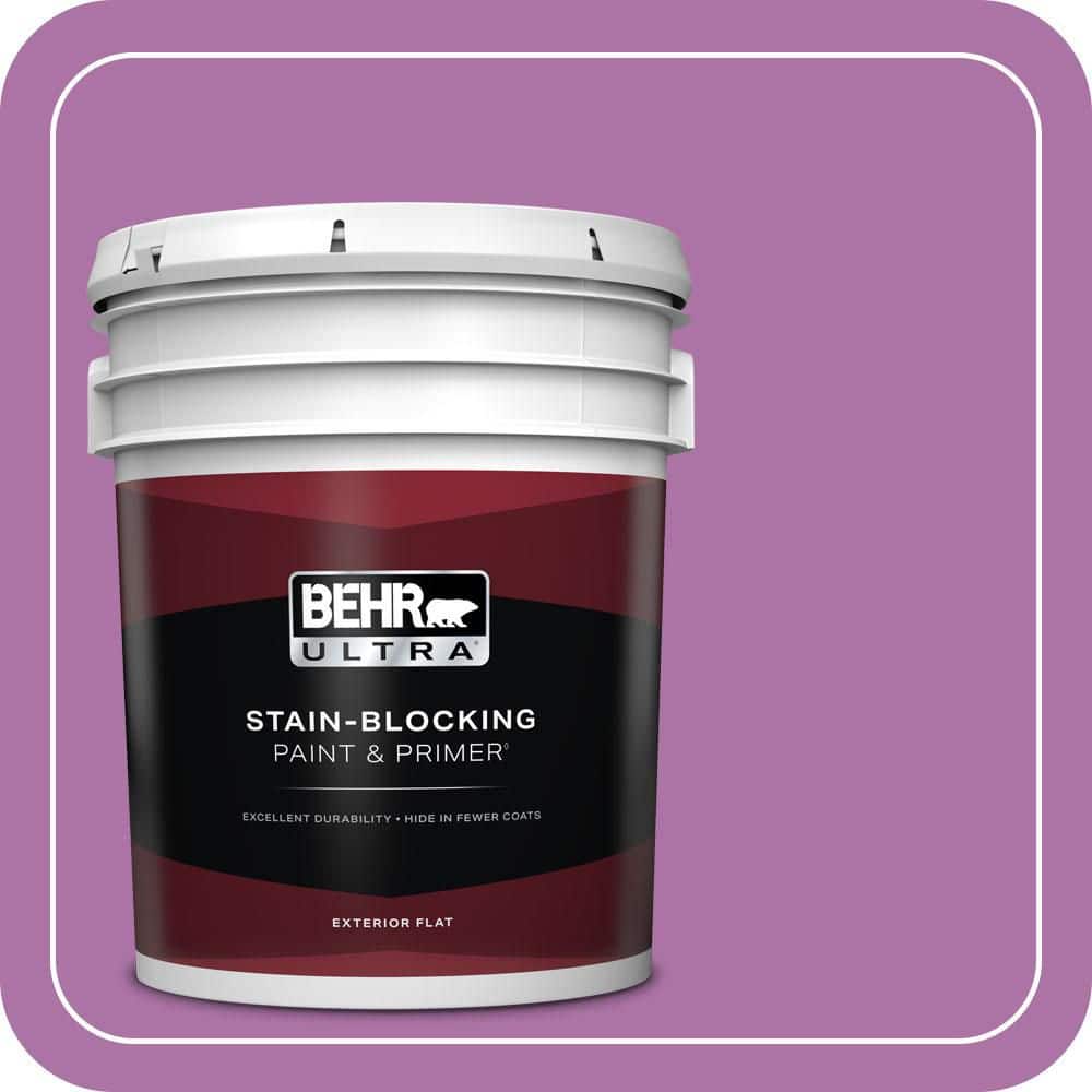 BEHR ULTRA 5 gal. #670B-6 Orchid Kiss Flat Exterior Paint & Primer