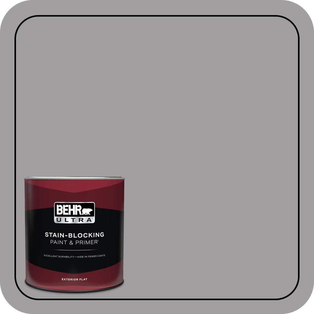 BEHR ULTRA 1 qt. #T11-1 Grayve Yard Flat Exterior Paint & Primer