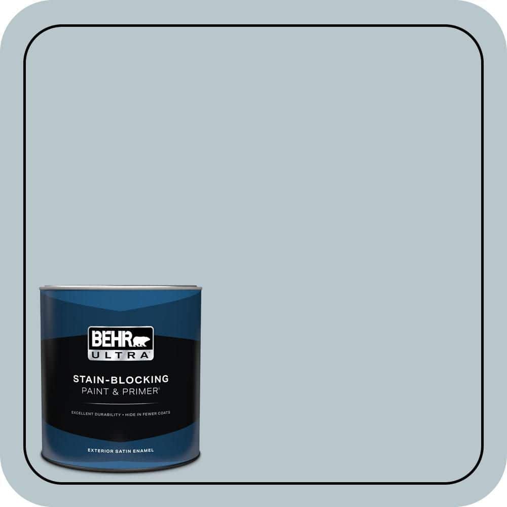 BEHR ULTRA 1 qt. #N480-2 Flowing Breeze Satin Enamel Exterior Paint & Primer