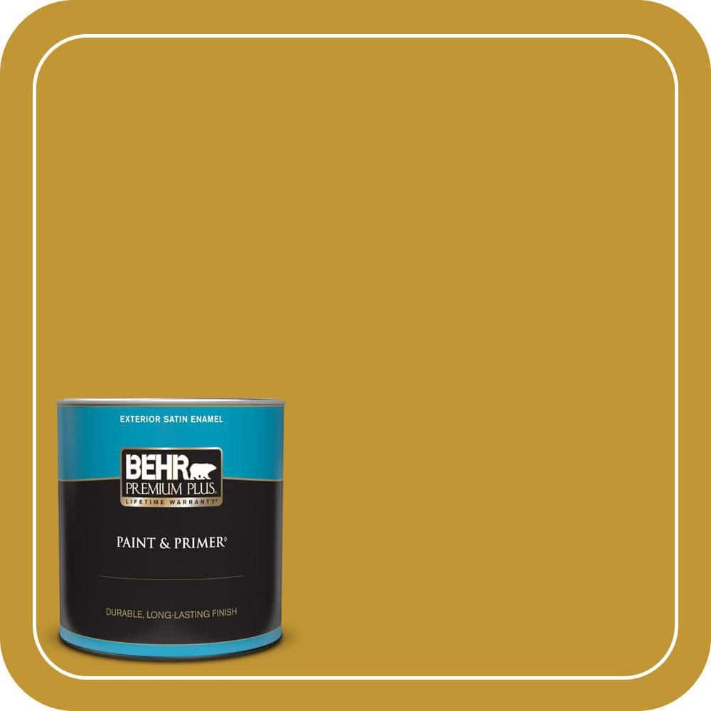BEHR PREMIUM PLUS 1 qt. #S-H-360 Leisure Satin Enamel Exterior Paint & Primer