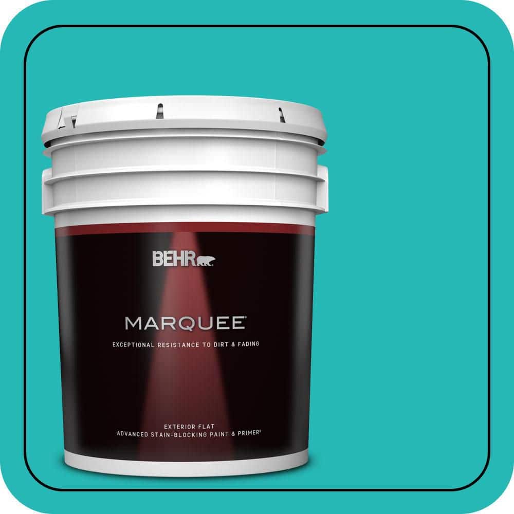 BEHR MARQUEE 5 gal. #MQ4-21 Caicos Turquoise Flat Exterior Paint & Primer