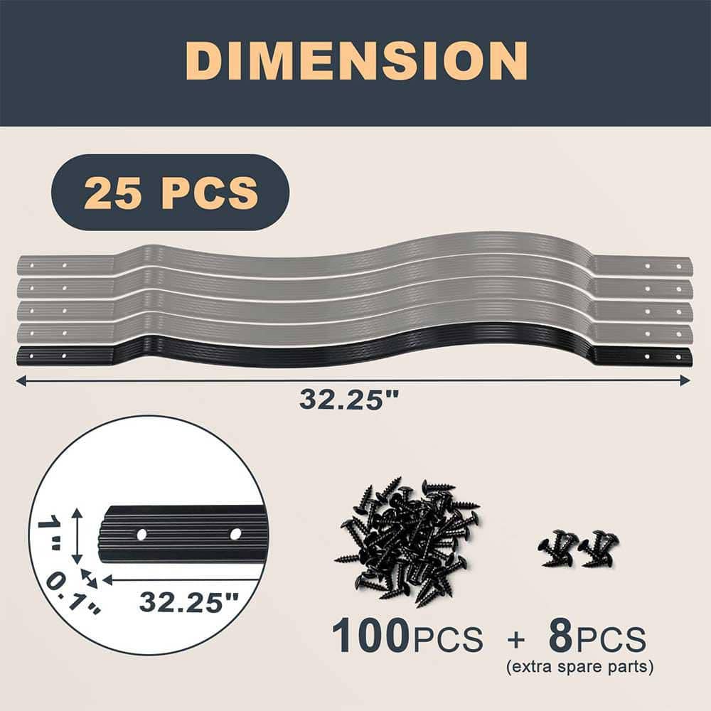 Afoxsos Aluminum Curve Balusters 32.25 x 1 for Deck Railing Outdoor Metal Spindles 25-Pack Anti-Corrosion Lightweight (2)