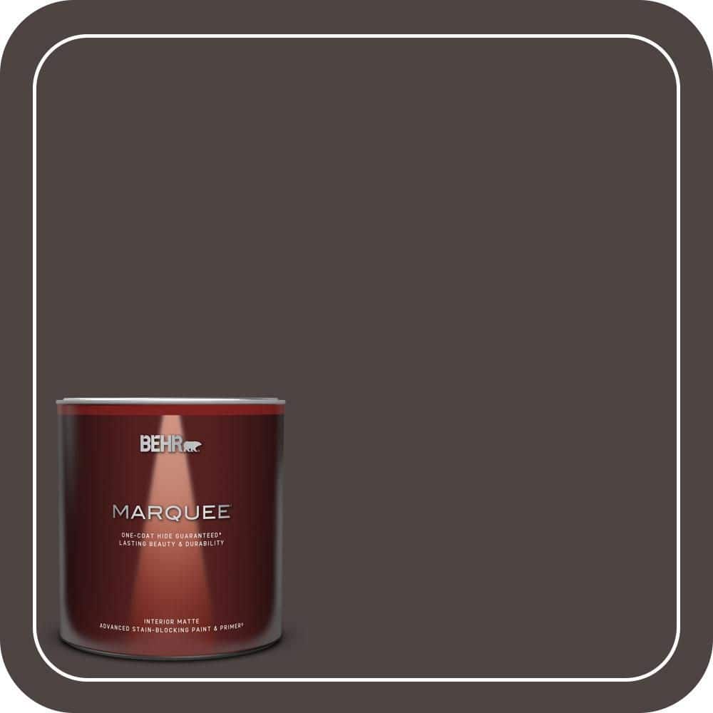BEHR MARQUEE 1 Qt. #N110-7 Black Garnet One-Coat Hide Matte Interior Paint & Primer