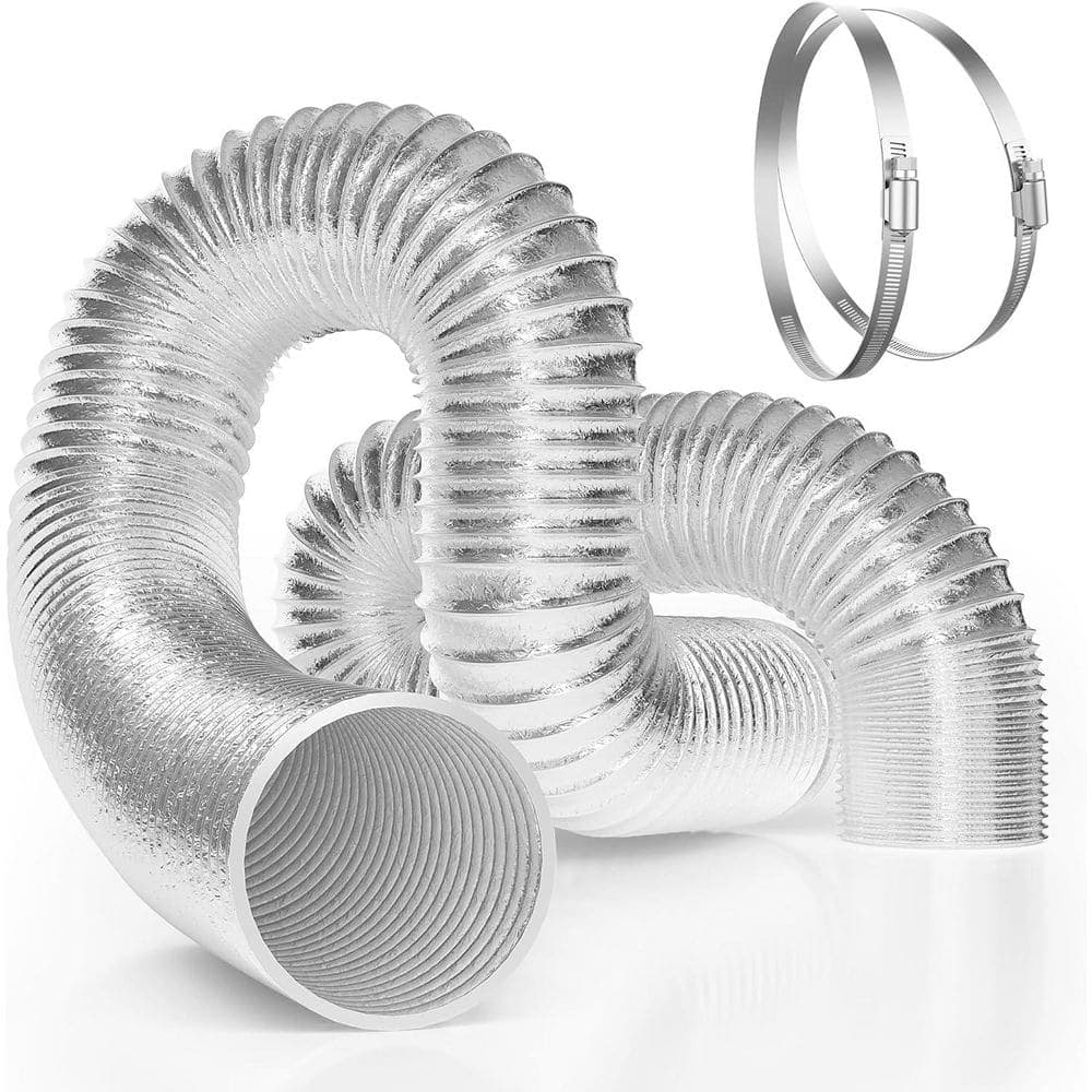 VIVOSUN 6 in. x 16 ft. Aluminum Flexible Dryer Vent Hose with 2-Clamps for HVAC Ventilation