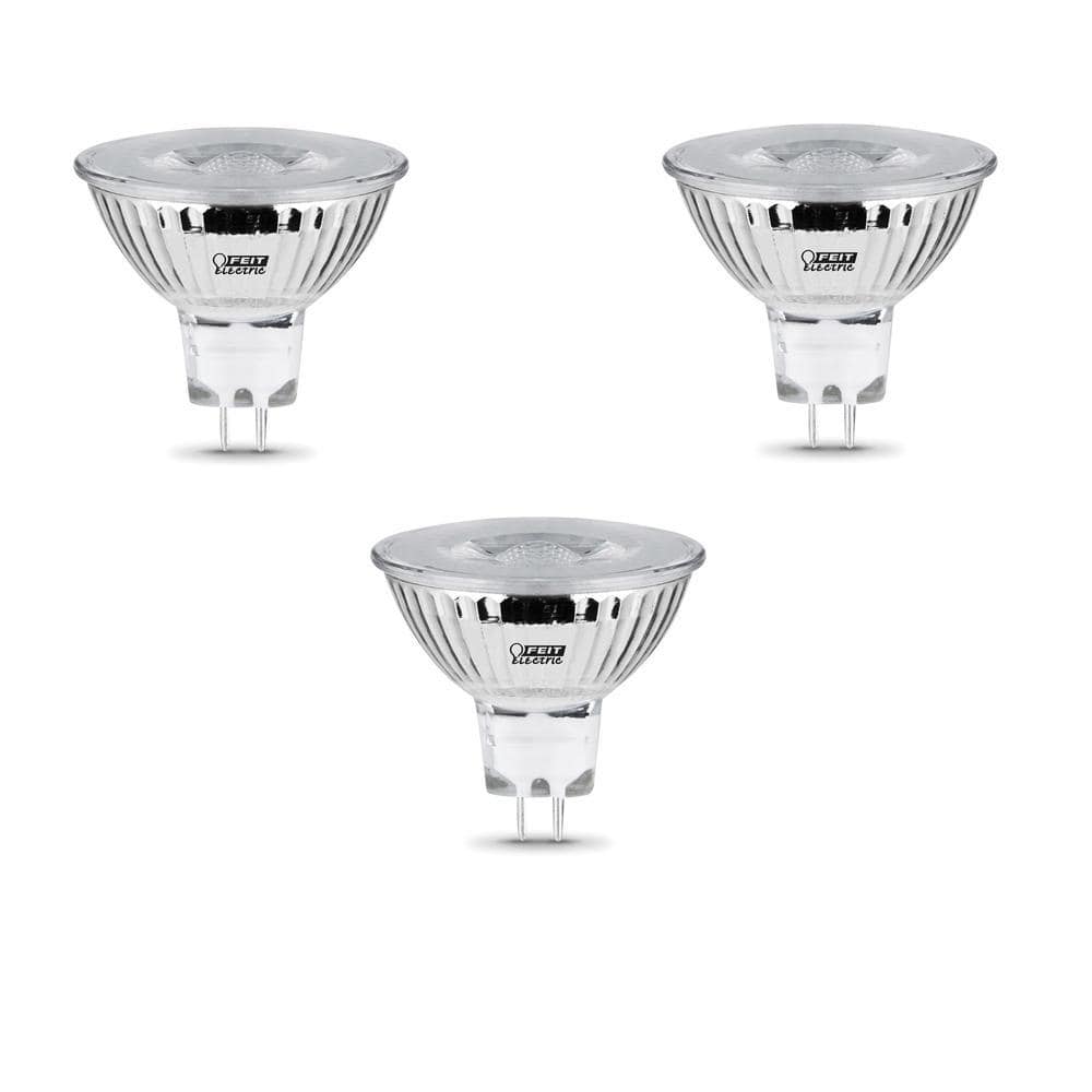 Feit Electric 50-Watt Equivalent MR16 GU5.3 Bi-Pin 12-Volt Dimmable CEC Compliant LED 90+ CRI Flood Light Bulb Bright White (3-Pack) (2)