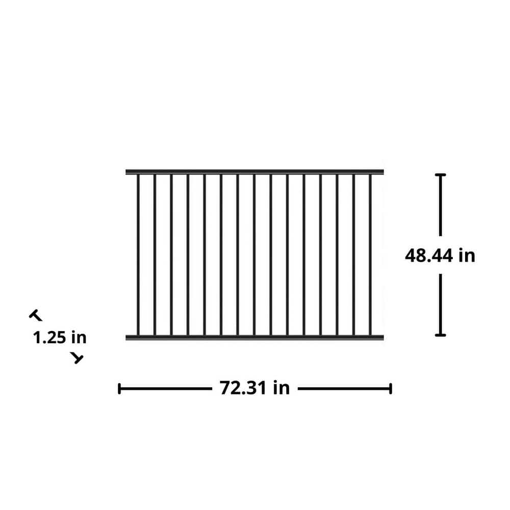 Barrette Outdoor Living Beechmont Heavy-Duty 4 ft. H x 6 ft. W Black Aluminum Pre-Assembled Fence Panel (3)