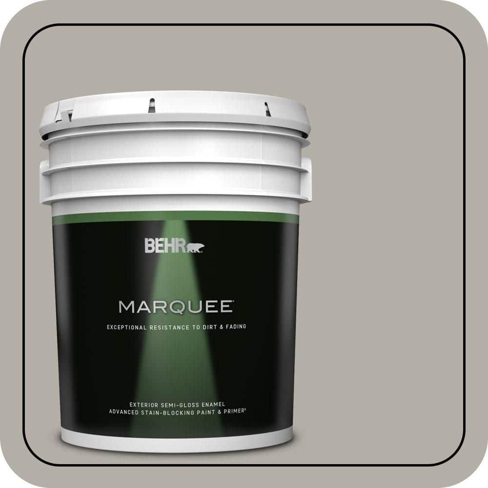 BEHR MARQUEE 5 gal. #T17-09 Laid Back Gray Semi-Gloss Enamel Exterior Paint & Primer