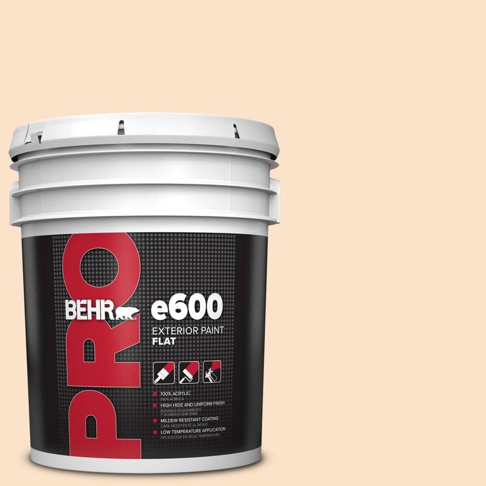 BEHR PRO 5 gal. #300C-2 Sand Dollar White Flat Exterior Paint