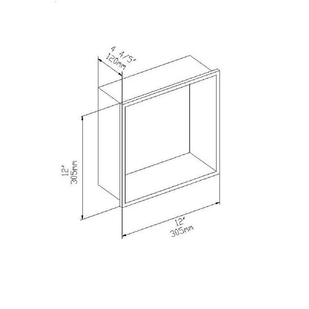 ALINO 12 in. W x 4 in. D x 12 in. H Black Stainless Steel Niche Bathroom Shelf (2)