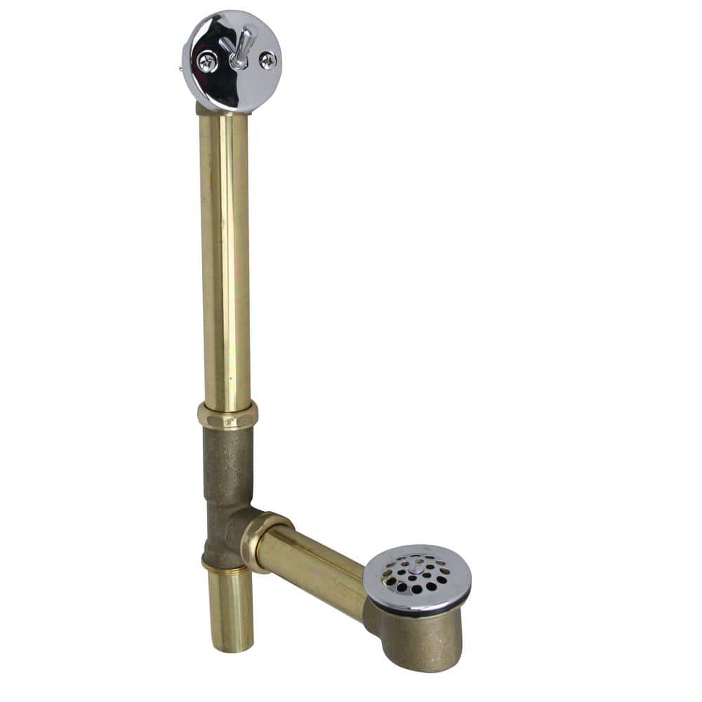 Westbrass Trip Lever Tubular Bath Waste and Overflow Assembly in Brass with Polished Chrome Trim (1)