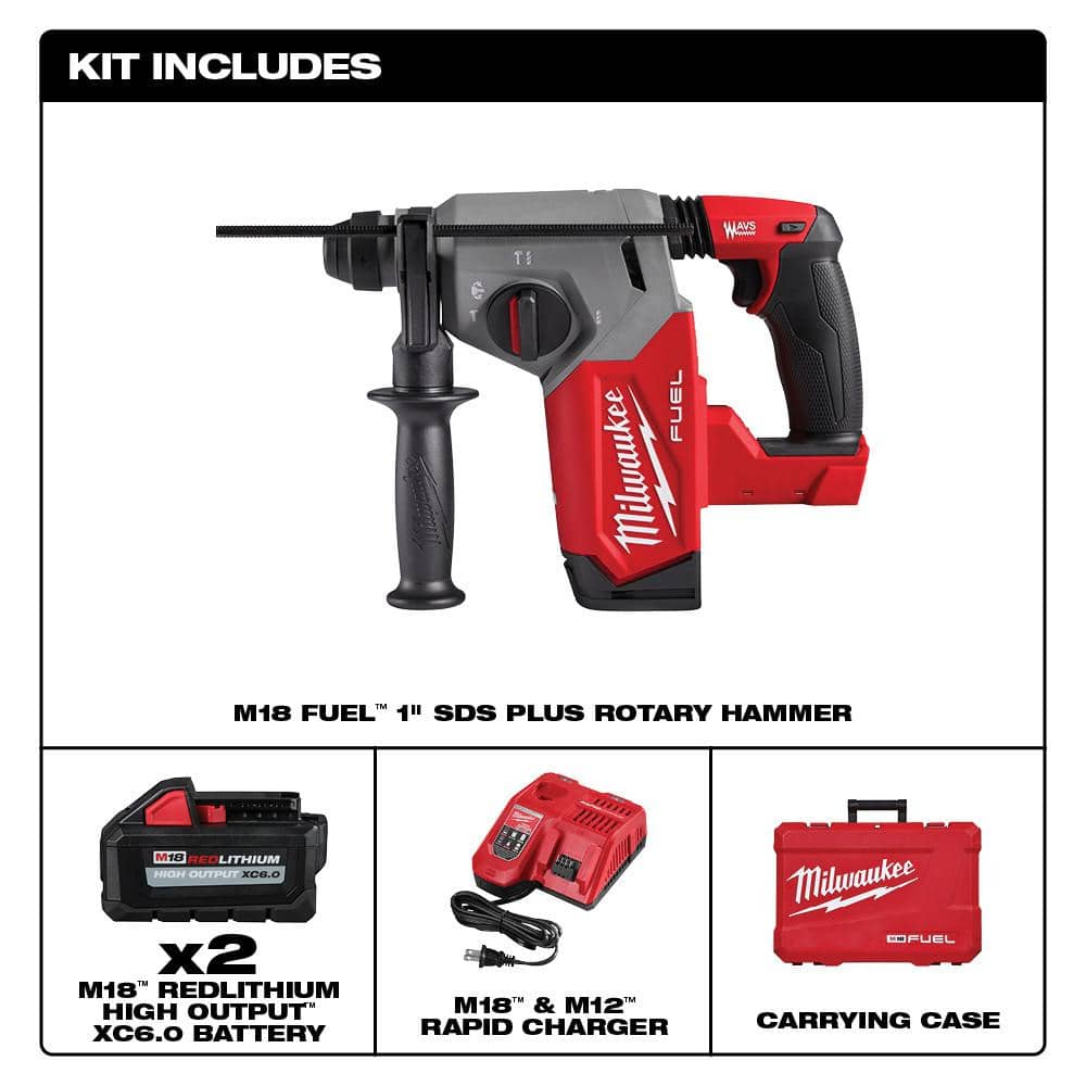 Milwaukee M18 FUEL 18-Volt Lithium-Ion Brushless Cordless Rotary Hammer Kit w/FUEL HACKZALL (2)
