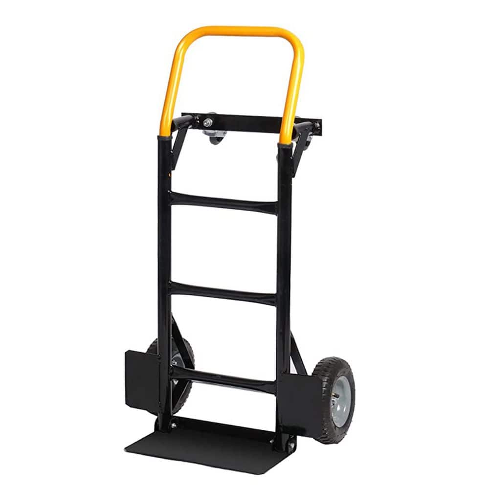 Tidoin 330 lbs. Capacity Heavy-Duty Platform Cart Hand Truck Dual Purpose 2-Wheel Dolly Cart and 4 Wheel Push Cart (2)